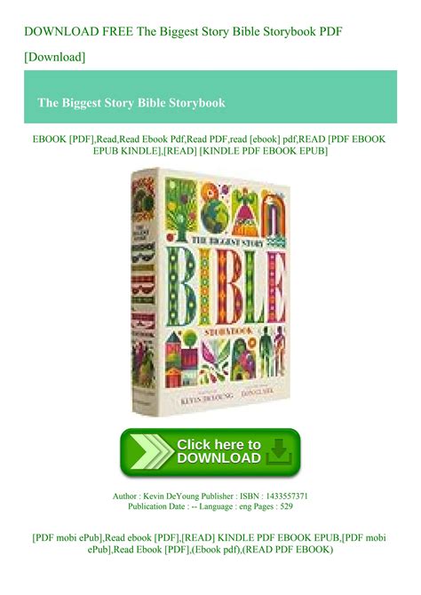 ebook The Biggest Story Bible Storybook PDF Download.